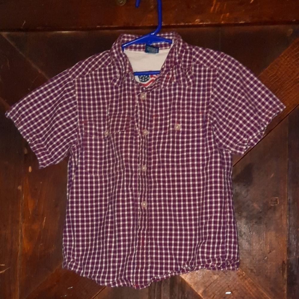 🍀3/15 OshKosh B'gosh Plaid Western Short sleeve Shirt